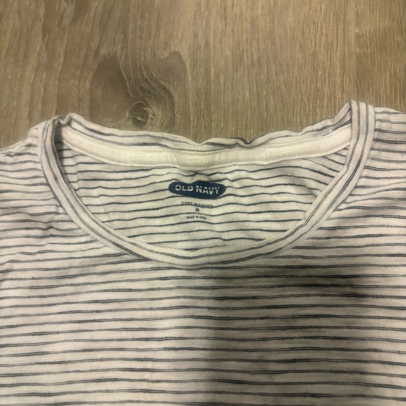 Old navy soft washed striped Crewneck navy & gray t-shirts size M EUC - Picture 6 of 7